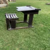 Best Pamono Antique Brown Painted Children's School Bench and Desk, 1920s