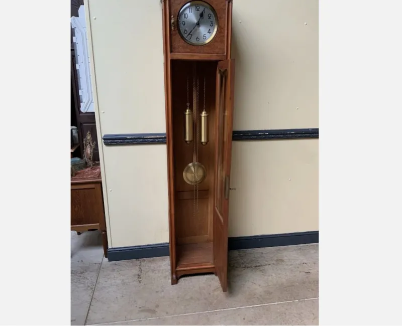Pamono Antique Buffet with Sideboard and Grandfather Clock and Table and Chairs, 1890s, Set of 6> Living Room Sets