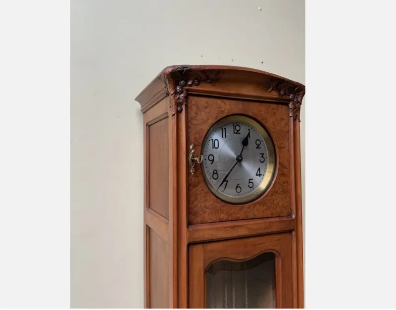 Pamono Antique Buffet with Sideboard and Grandfather Clock and Table and Chairs, 1890s, Set of 6> Living Room Sets