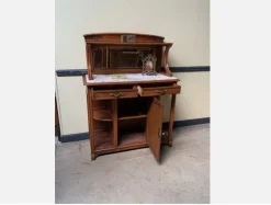 Pamono Antique Buffet with Sideboard and Grandfather Clock and Table and Chairs, 1890s, Set of 6><noscript><img width=