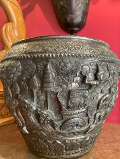Outlet Pamono Antique Burmese Hand Crafted Silver Bowl, 1800s