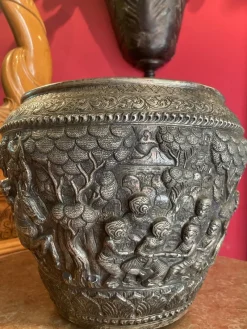 Outlet Pamono Antique Burmese Hand Crafted Silver Bowl, 1800s