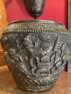 Outlet Pamono Antique Burmese Hand Crafted Silver Bowl, 1800s