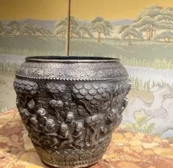 Outlet Pamono Antique Burmese Hand Crafted Silver Bowl, 1800s
