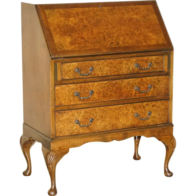 Pamono Antique Burr and Burl Walnut Secretaire, 1900s> Secretaires