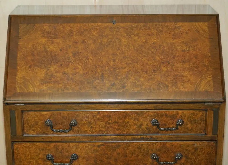 Pamono Antique Burr and Burl Walnut Secretaire, 1900s> Secretaires