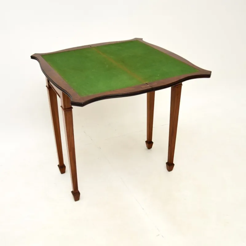 Pamono Antique Burr Walnut Console Table, 1950s> Game Tables