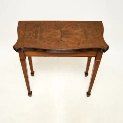 Pamono Antique Burr Walnut Console Table, 1950s><noscript><img width=