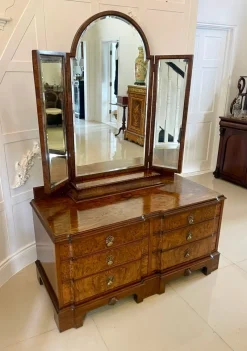 Pamono Antique Burr Walnut Dressing Table, 1920> Dressing Tables