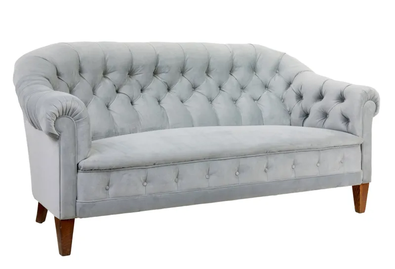 Pamono Antique Buttonback Sofa and Chairs, 1900, Set of 3> Living Room Sets