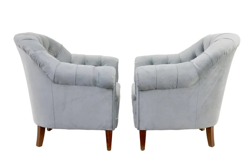 Pamono Antique Buttonback Sofa and Chairs, 1900, Set of 3> Living Room Sets