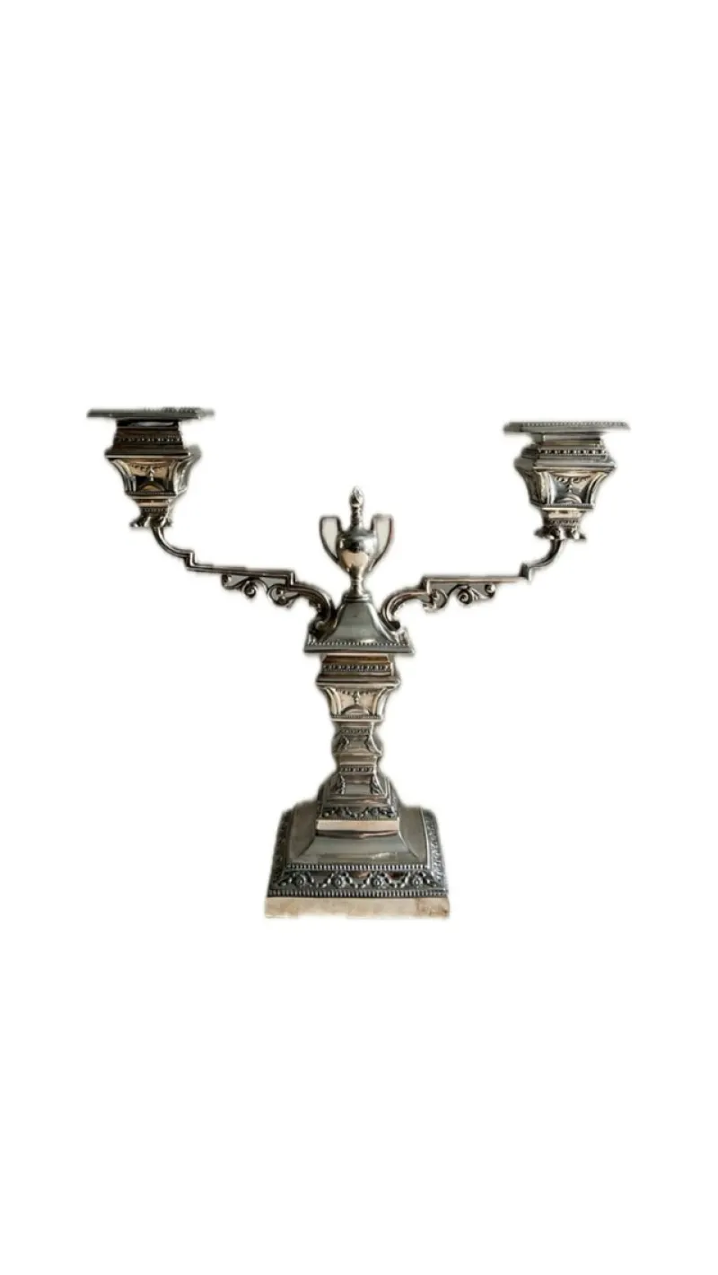 Pamono Antique Candleabra from Walker & Hall, 1900s> Candleholders