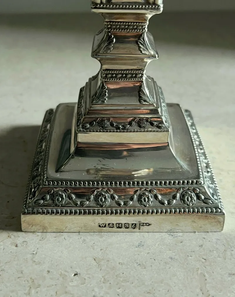 Pamono Antique Candleabra from Walker & Hall, 1900s> Candleholders