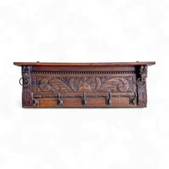Sale Pamono Antique Carved Oak Wall Mounted Coat Rack with Lion Heads, 1920s