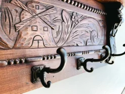 Sale Pamono Antique Carved Oak Wall Mounted Coat Rack with Lion Heads, 1920s