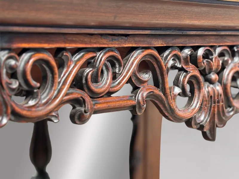 Outlet Pamono Antique Carved Rosewood Console Table with Marble Top, C1830