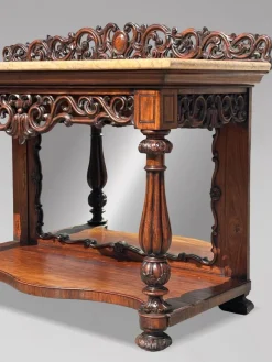 Outlet Pamono Antique Carved Rosewood Console Table with Marble Top, C1830