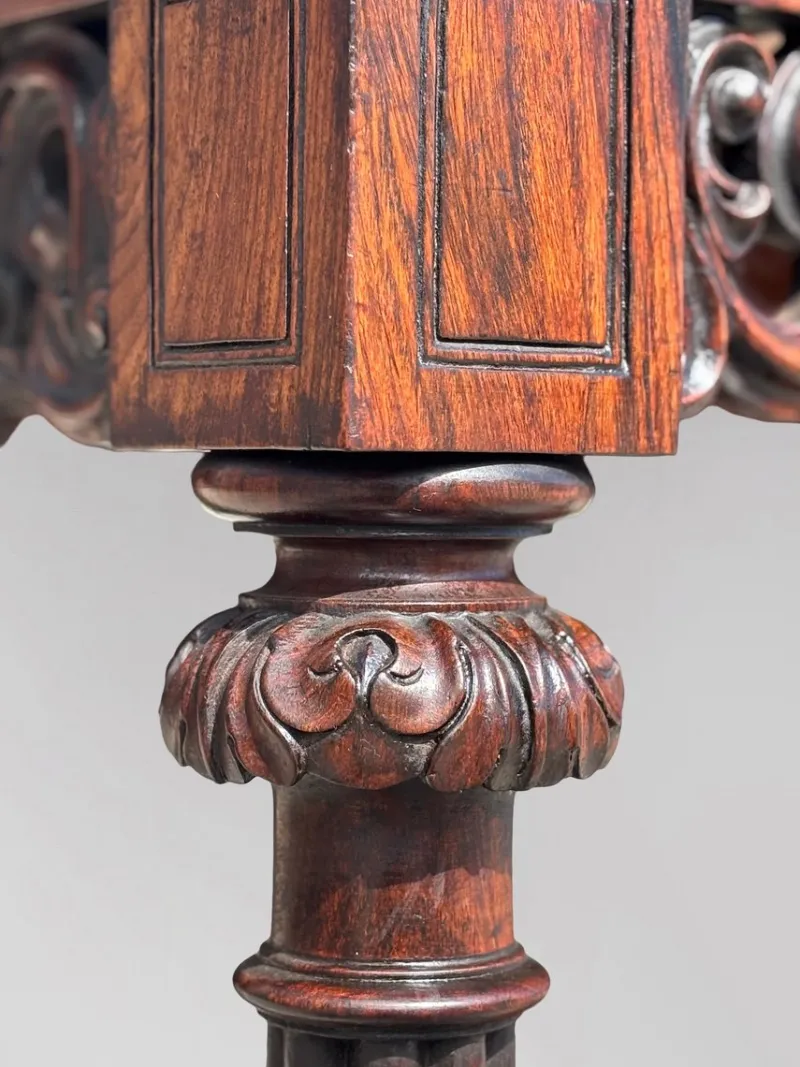Outlet Pamono Antique Carved Rosewood Console Table with Marble Top, C1830