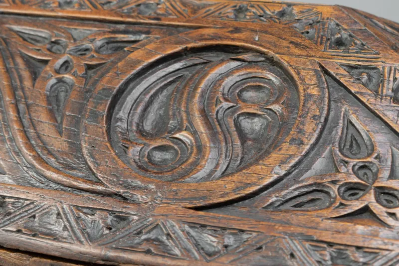 New Pamono Antique Carved Trunk, 1800s