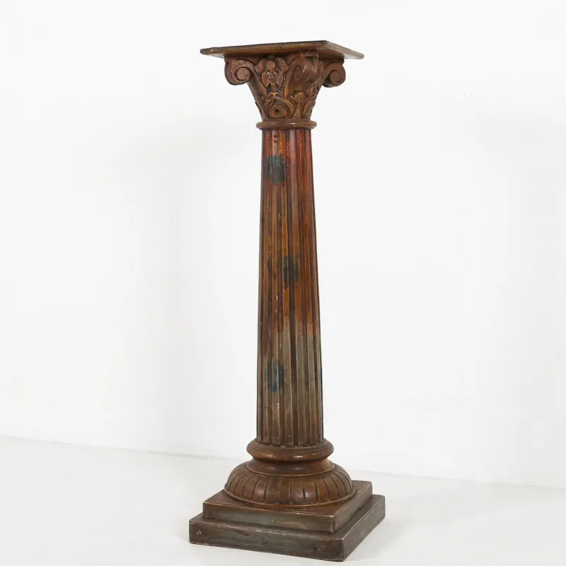 Sale Pamono Antique Carved Wood Corinthian Column, France, 1890s