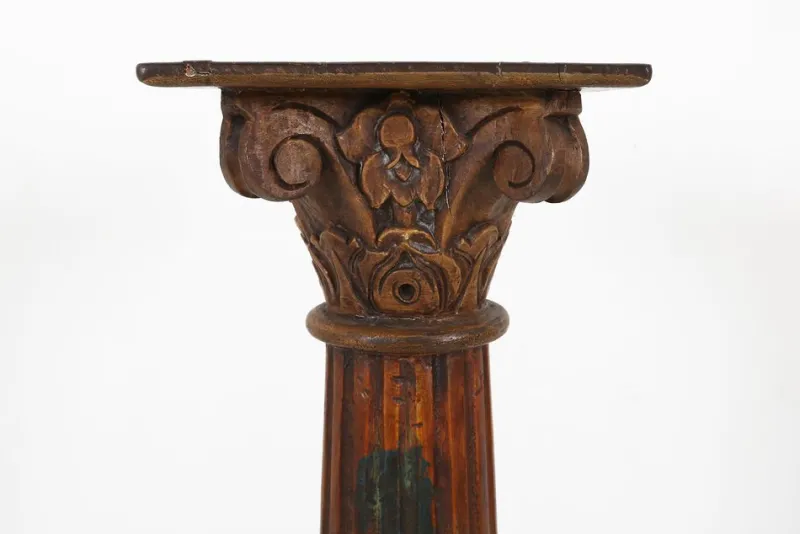 Sale Pamono Antique Carved Wood Corinthian Column, France, 1890s