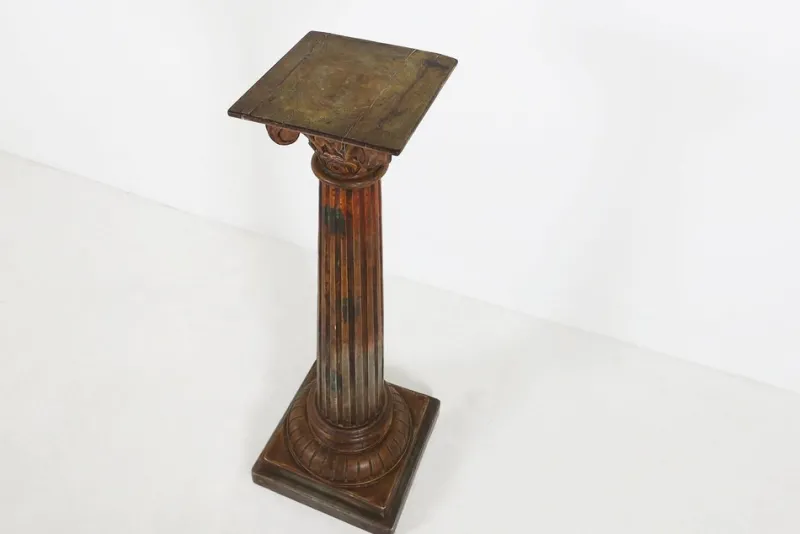 Sale Pamono Antique Carved Wood Corinthian Column, France, 1890s