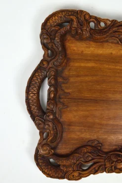 Pamono Antique Carved Wood Tray, 1900s><noscript><img width=