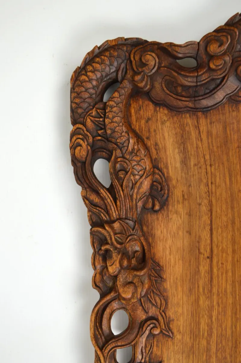 Pamono Antique Carved Wood Tray, 1900s> Trays