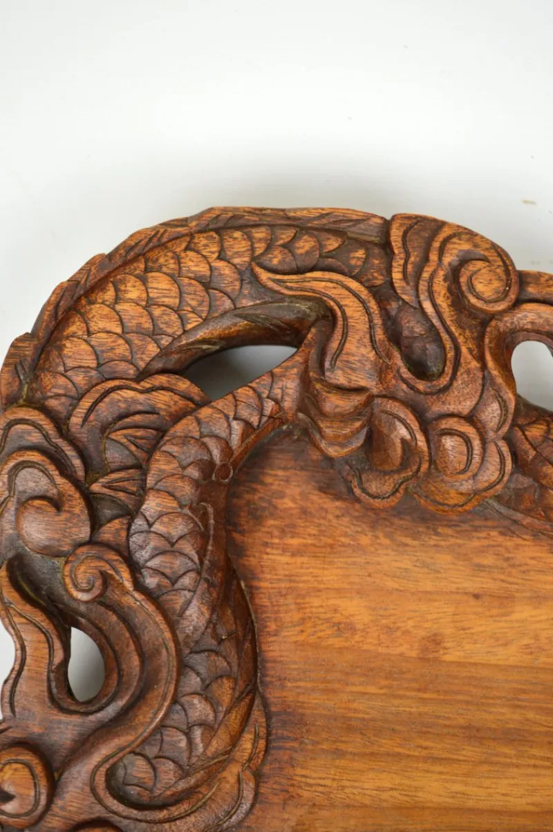 Pamono Antique Carved Wood Tray, 1900s> Trays