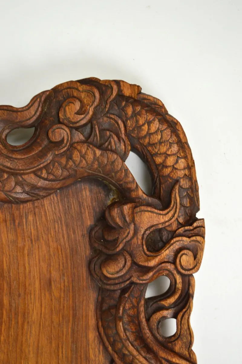 Pamono Antique Carved Wood Tray, 1900s> Trays