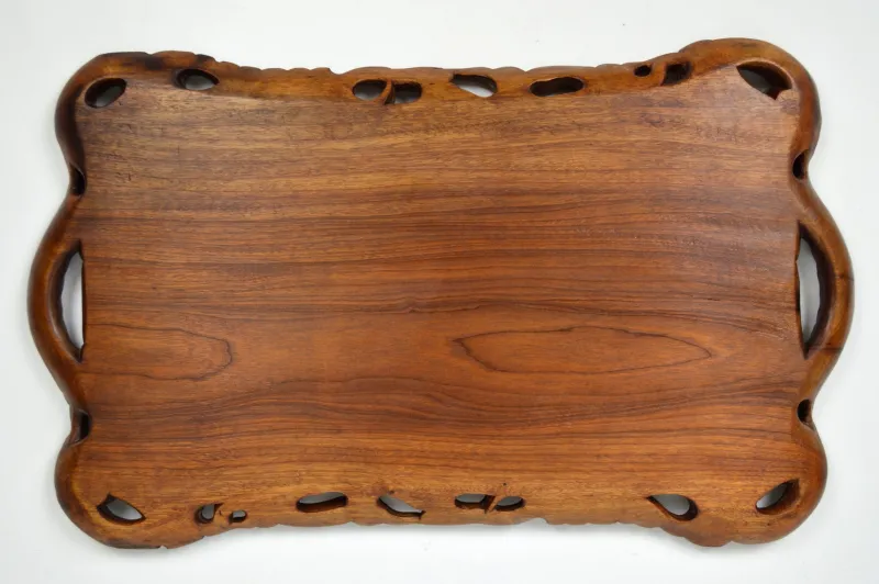 Pamono Antique Carved Wood Tray, 1900s> Trays