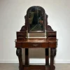 Pamono Antique Carved Wooden Vanity Table with Mirror> Dressing Tables