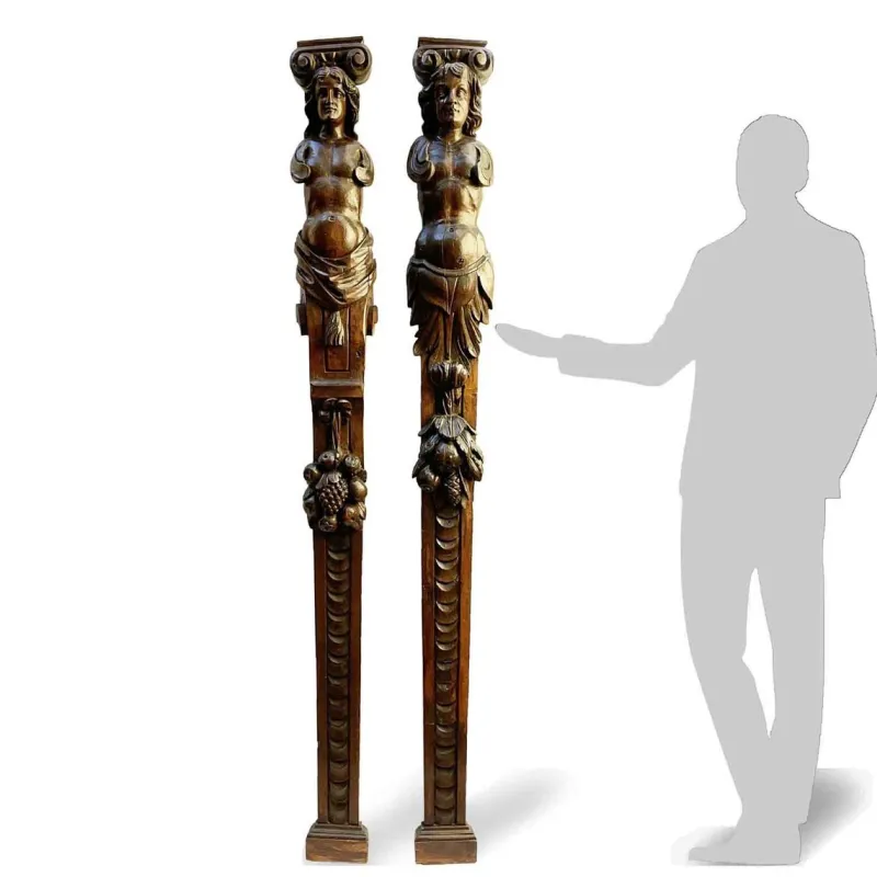 Hot Pamono Antique Caryatids, 1600s, Set of 2