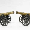 Best Pamono Antique Cast Iron Cannons with Gunmetal Barrels 1920, Set of 2