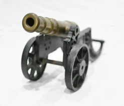 Best Pamono Antique Cast Iron Cannons with Gunmetal Barrels 1920, Set of 2