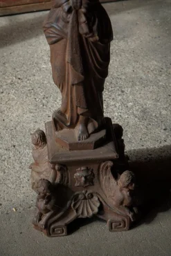 Pamono Antique Cast Iron Outdoor Candelabra Sculpture, 1890s><noscript><img width=