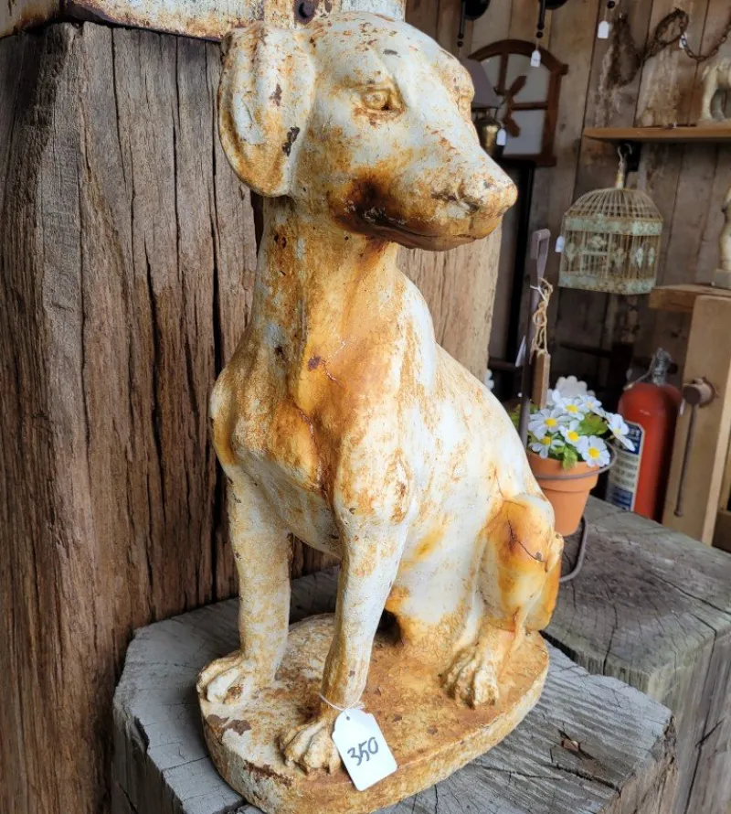 Pamono Antique Cast Iron Statue Dog> Garden Accessories