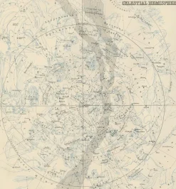 Pamono Antique Celestial Charts of the Northern and Southern Hemispheres, 1884><noscript><img width=