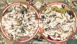 Pamono Antique Celestial Zodiac Map with Stars and Hemel Globe, 1720><noscript><img width=