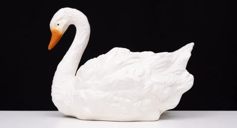 Pamono Antique Ceramic Swan Jardiniere from Capodimonte, 1880> Planters And Jardiniere