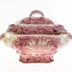 Best Pamono Antique Ceramic Vista Pattern Tureen with Ladle from Mason’s Ironstone