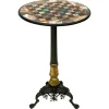 Clearance Pamono Antique Charles X Chess Table in Bronze Gilded Inlaid with Marble and Stones