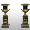 New Pamono Antique Charles X Chests / Vases in Gilt Bronze and Patinated Bronze, France, Early 19th Century, Set of 2