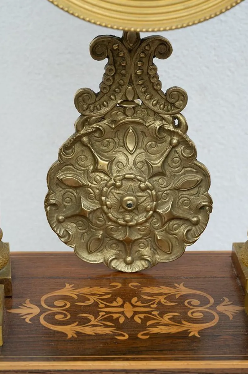 Pamono Antique Charles X Clock in Exotic Fine Woods, France, 19th Century> Clocks