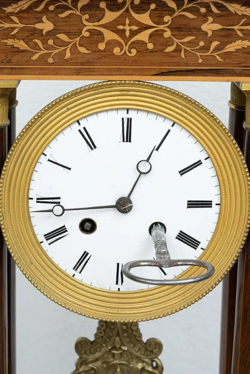 Pamono Antique Charles X Clock in Exotic Fine Woods, France, 19th Century> Clocks