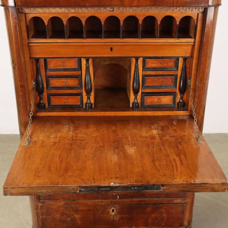 New Pamono Antique Charles X Secretaire in Walnut