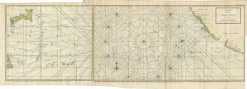 Pamono Antique Chart of the Mid-Pacific Ocean by Anson, 1784> Wall Decor