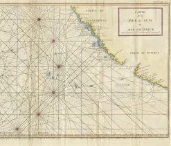 Pamono Antique Chart of the Mid-Pacific Ocean by Anson, 1784><noscript><img width=