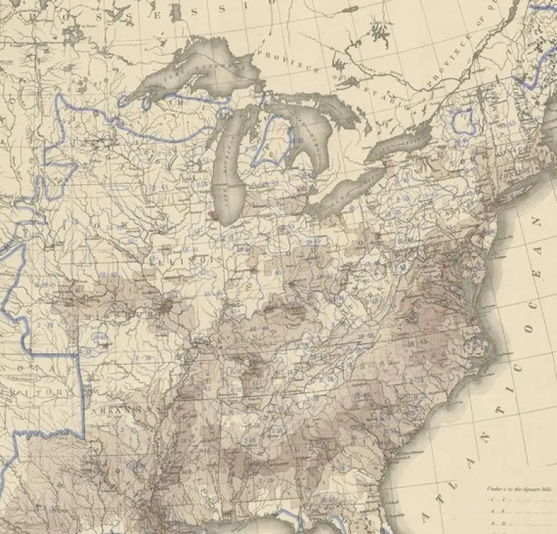 Pamono Antique Chart of the US, 1874> Wall Decor