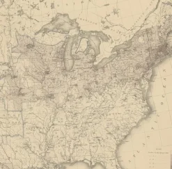 Pamono Antique Chart of the US Foreign Population in 1870